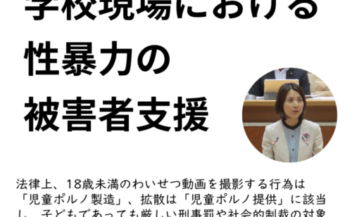 一般質問①学校現場における性暴力の被害者支援