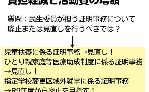 民生委員の負担軽減へ！証明事務の廃止・見直し、活動費増額を検討