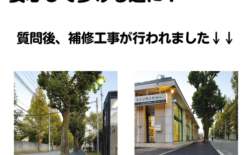 浜甲子園団地の並木道　歩道改良工事＆落ち葉の定期清掃へ！